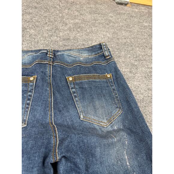 Candace Women's Embroidered Jeans Size 9 Skinny Fit Vintage Y2K Rainbow Key - Picture 11 of 16